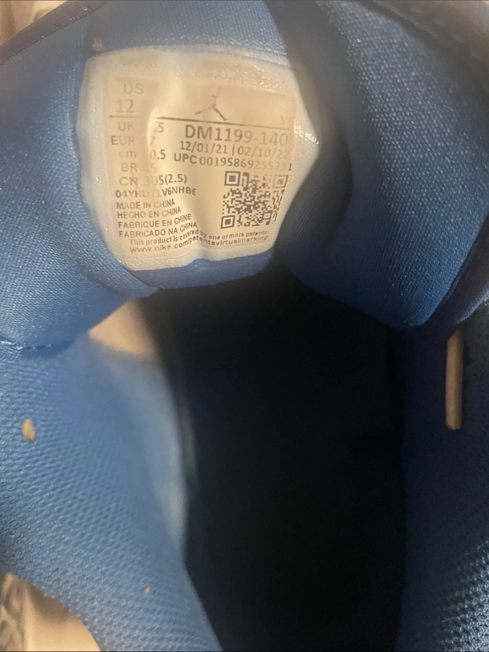 Jordan 1 low true blue size 12.5